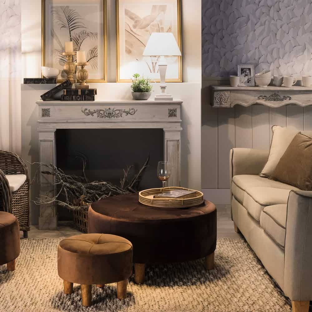 CHIMENEA BLANCO ROZADO MADERA 115 X 17 X 101,50 CM | Muebles Orencio