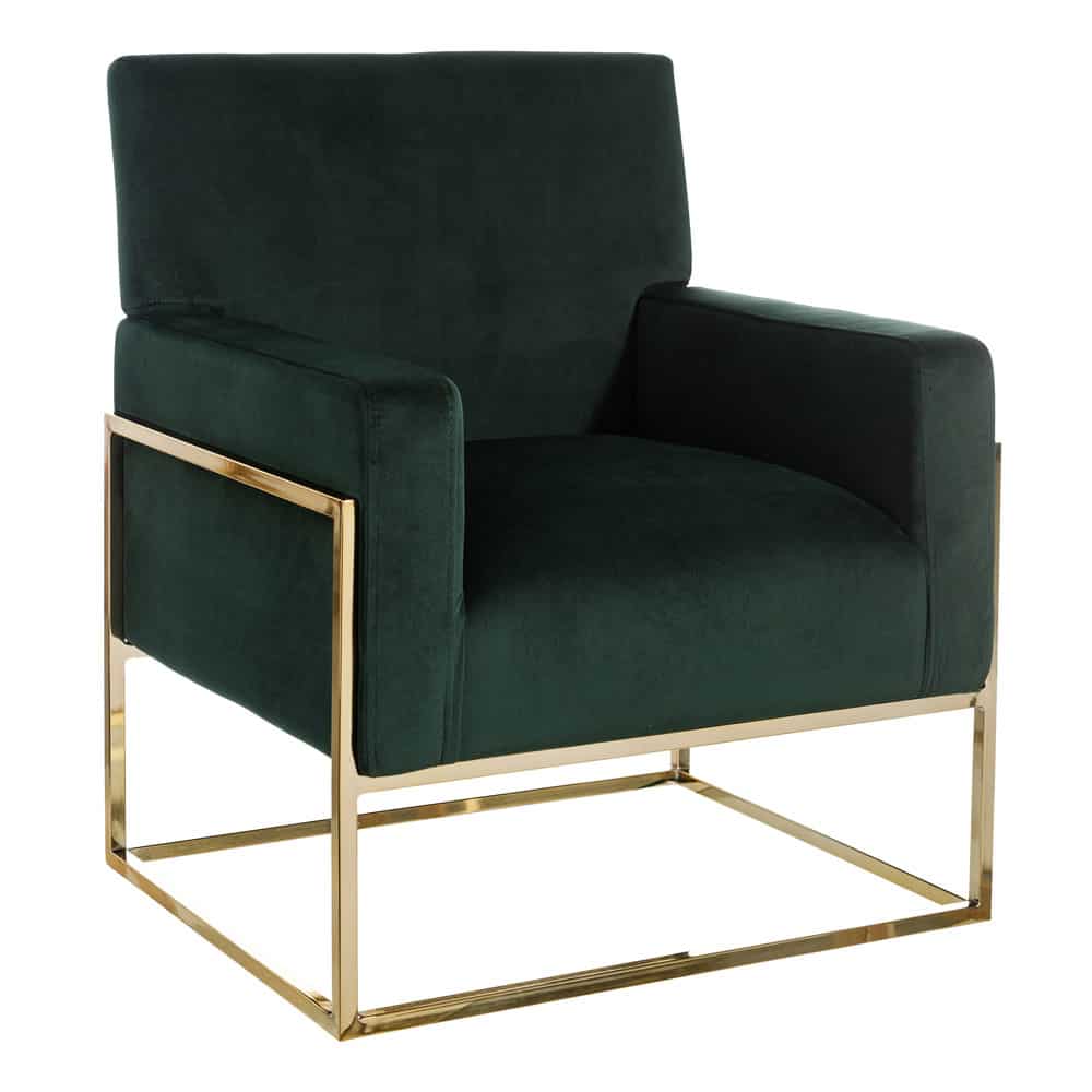 SILLÓN TERCIOPELO VERDE OSCURO 74 X 67 X 87,50 CM | Muebles Orencio
