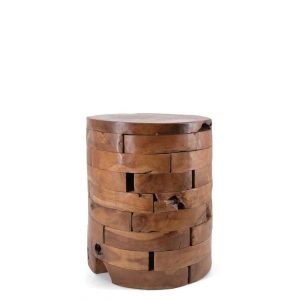 Taburete teka troncos horizontales Taburete teka troncos horizontales
