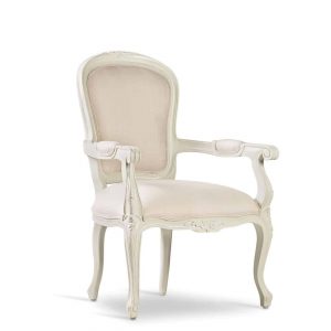 Sillón vintage louis blanco tapizado Sillón vintage louis blanco tapizado