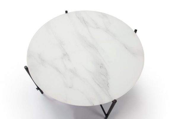 Mesa centro Kendall 84 cm cristal marmol blanco