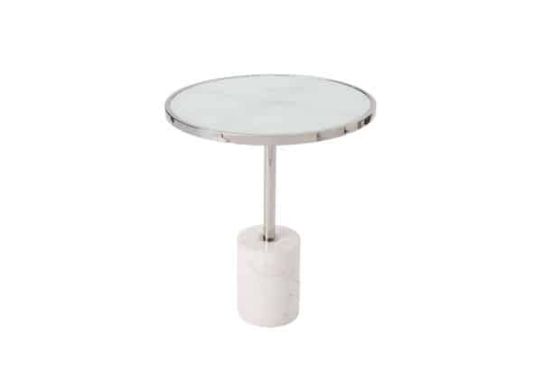 Mesa ronde marbre blanca