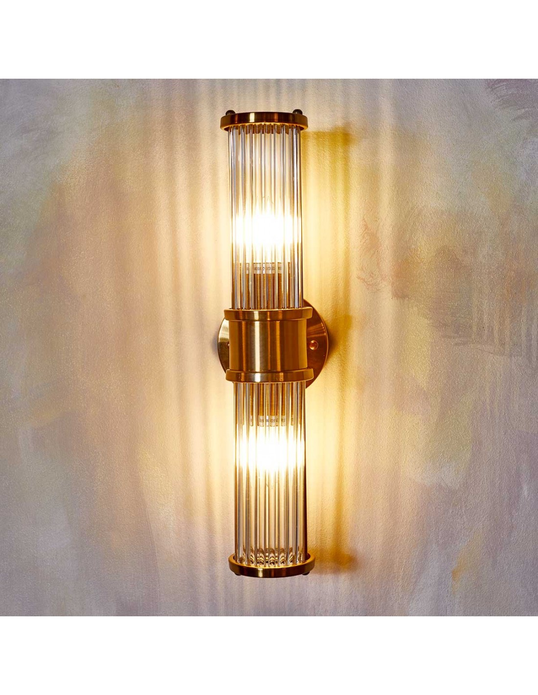 Aplique de pared dorado envejecido y cristal Muebles Orencio Crisal