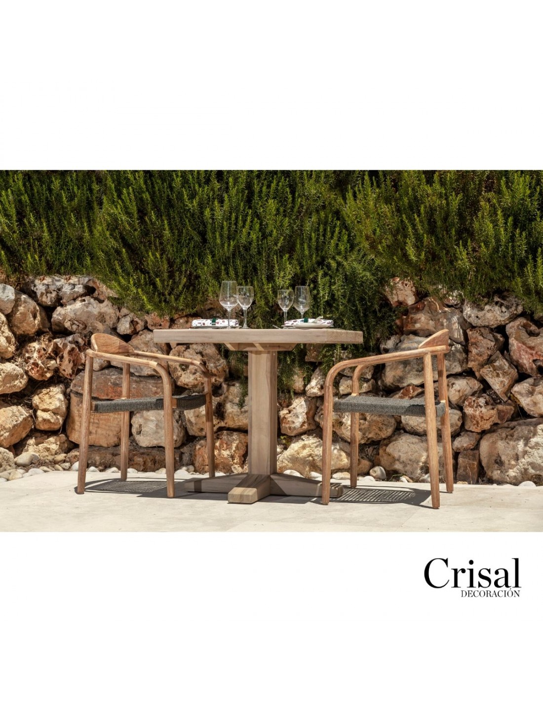 Mesa de comedor teca envejecida - Muebles Orencio - Crisal decoración