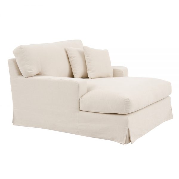Sofá chaise longue beige tejido salón