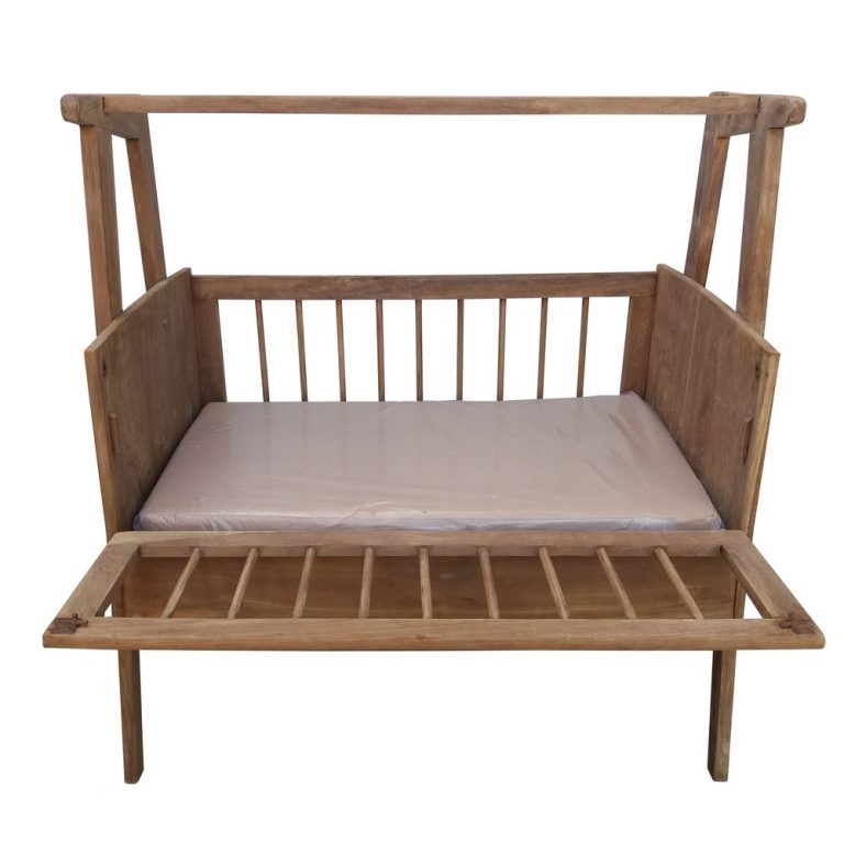 Cuna antigua teka maciza - Muebles Orencio - Denzzo (8424345942061)