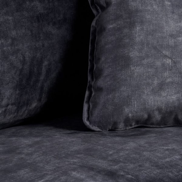 Sofá 3 plazas gris oscuro tejido salón