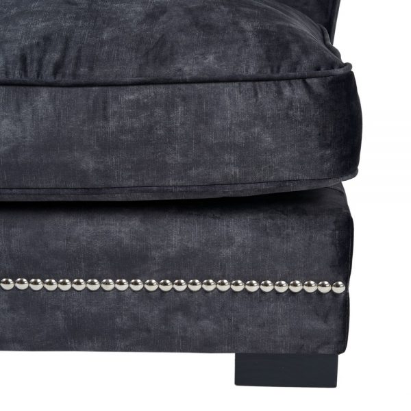 Sofá chaise longue gris oscuro tejido
