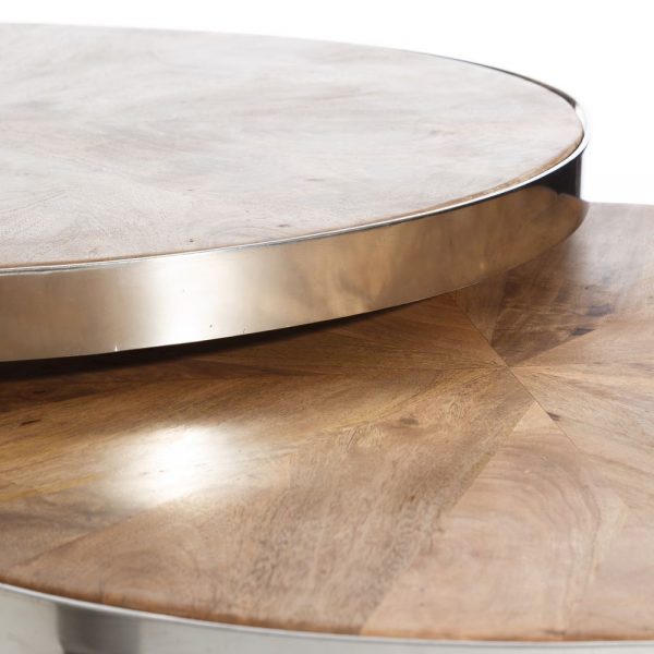 mesa centro natural madera / acero