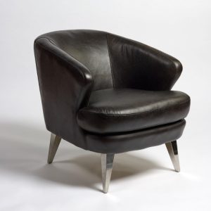 Butaca piel envejecida negra