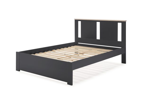 Cama enara 140×190 antracita/natural con somier