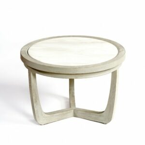 Mesa auxiliar mediana roble blanco grisáceo y piedra Mesa auxiliar mediana roble blanco grisáceo y piedra