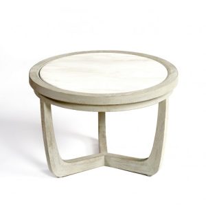 Mesa auxiliar mediana roble blanco grisáceo y piedra