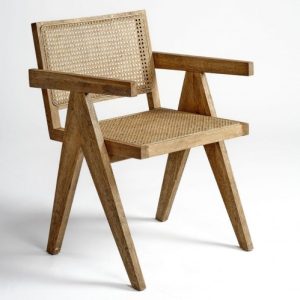 Silla con brazo roble natural y rejilla