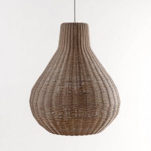 Pantalla para lámpara de exterior redondeada y alargada