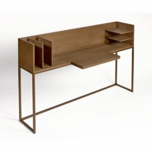 Escritorio roble natural y dorado Escritorio roble natural y dorado