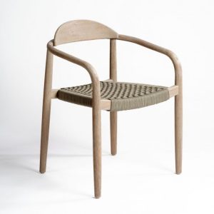 Silla de eucalipto y cuerda color topo Silla de eucalipto y cuerda color topo
