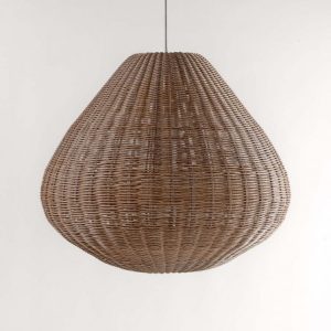 Pantalla de lámpara ratán sintético redondeada