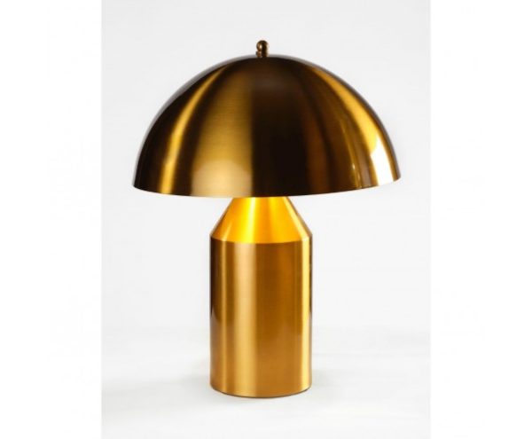 Lámpara sobre mesa semiesfera dorado envejecido