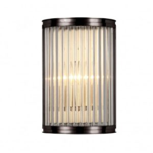 Aplique de pared negro y cristal Aplique de pared negro y cristal