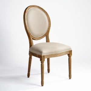 Silla roble natural y lino