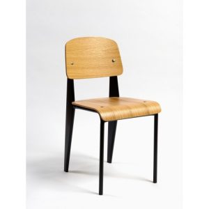 Silla madera y metal negro Silla madera y metal negro