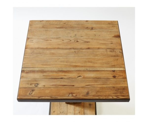 Mesa de madera y metal