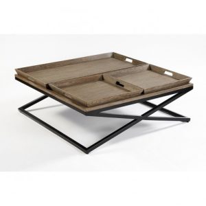 Mesa de roble envejecido y metal Mesa de roble envejecido y metal