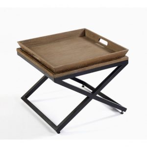 Mesa de roble envejecido y metal Mesa de roble envejecido y metal