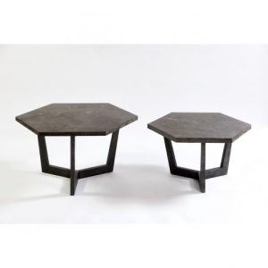 Set de mesas de metal y marmol