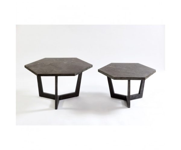 Set de mesas de metal y marmol