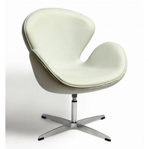 Sillon acero y polipiel blanca