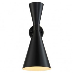 Lámpara aplique de metal negro