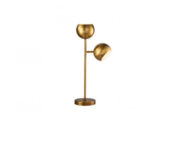 Lámpara de mesa de acero dorado envejecido