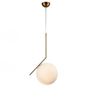 Lámpara de techo metal dorado y cristal