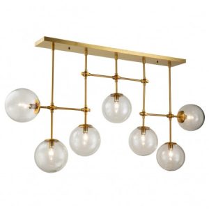 Lámpara dorada envejecida y cristal Lámpara dorada envejecida y cristal