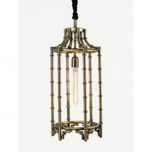 Lámpara metal dorado envejecido