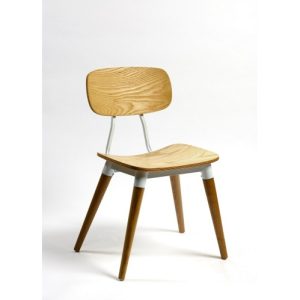 Silla comedor madera y blanca