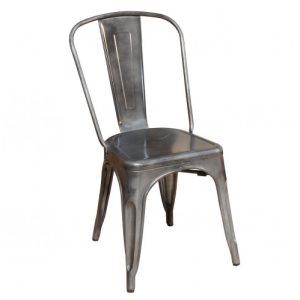 Silla metal galvanizada mate Silla metal galvanizada mate