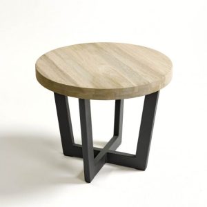 Mesa auxiliar color grafito y teca envejecida Mesa auxiliar color grafito y teca envejecida