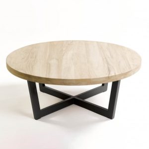 Mesa de centro grafito y teca envejecida Mesa de centro grafito y teca envejecida