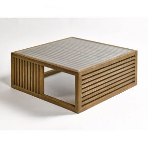 Mesa de centro roble y cristal templado Mesa de centro roble y cristal templado