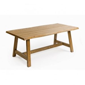 Mesa de comedor de roble con travesaño Mesa de comedor de roble con travesaño