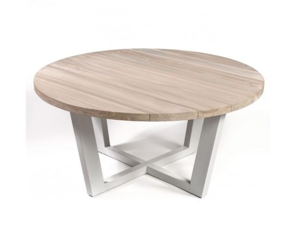 Mesa de comedor redonda de madera para exterior