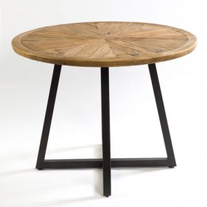 Mesa de comedor de madera y metal Mesa de comedor de madera y metal