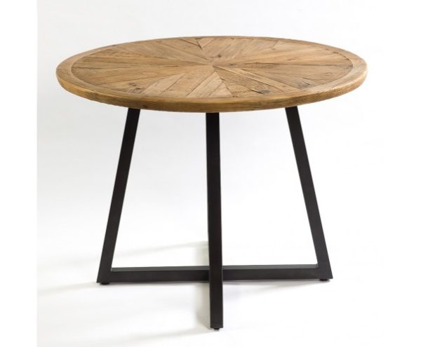 Mesa de comedor de madera y metal
