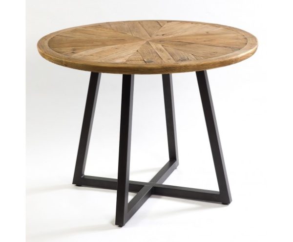 Mesa de comedor de madera y metal