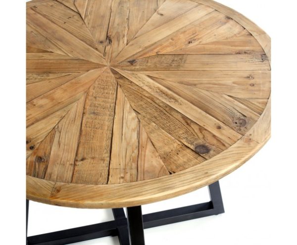 Mesa de comedor de madera y metal