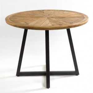 Mesa de comedor de madera y metal Mesa de comedor de madera y metal