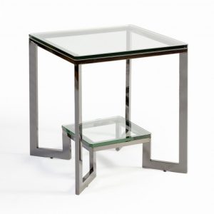 Mesa auxiliar acero y cristal Mesa auxiliar acero y cristal